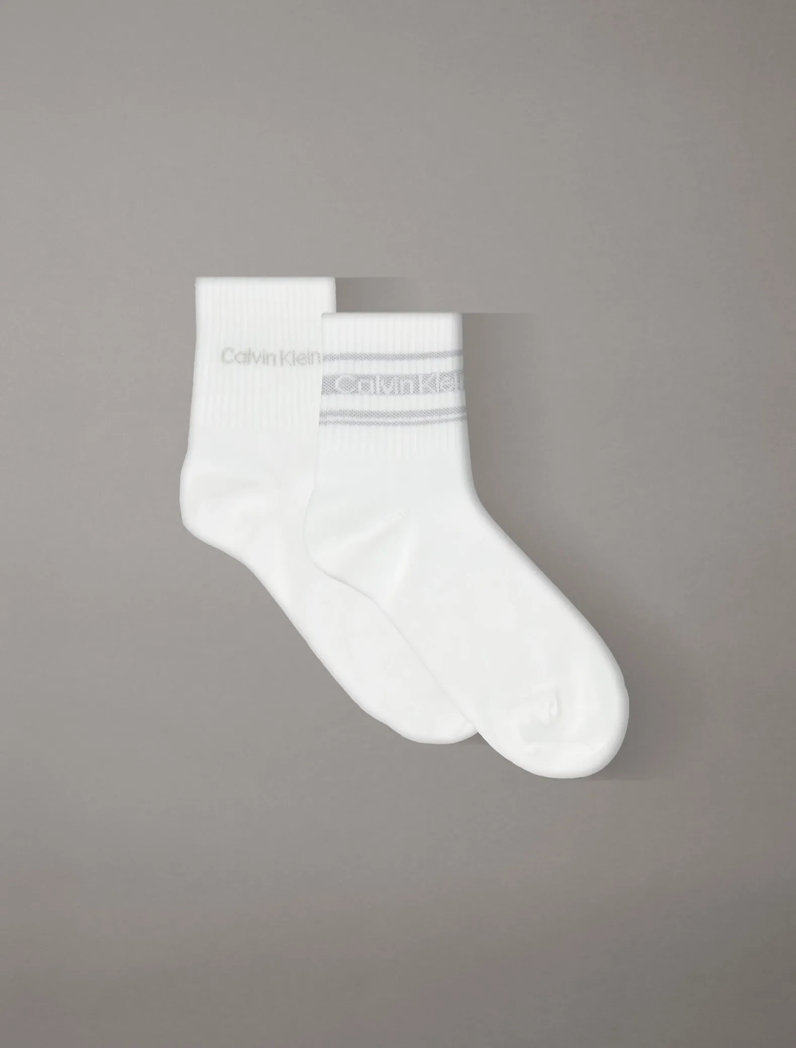2-pack gestreepte enkelsokken met logo