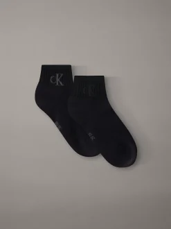 2-pack glanzende geribbelde enkelsokken