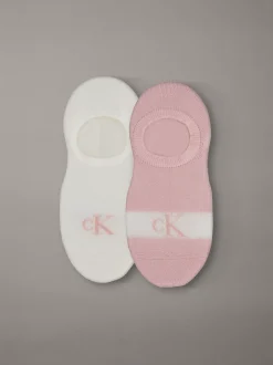 2-pack glanzende gestreepte footies
