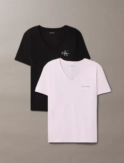 2-pack katoenen T-shirts met V-hals