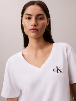 2-pack katoenen T-shirts met V-hals