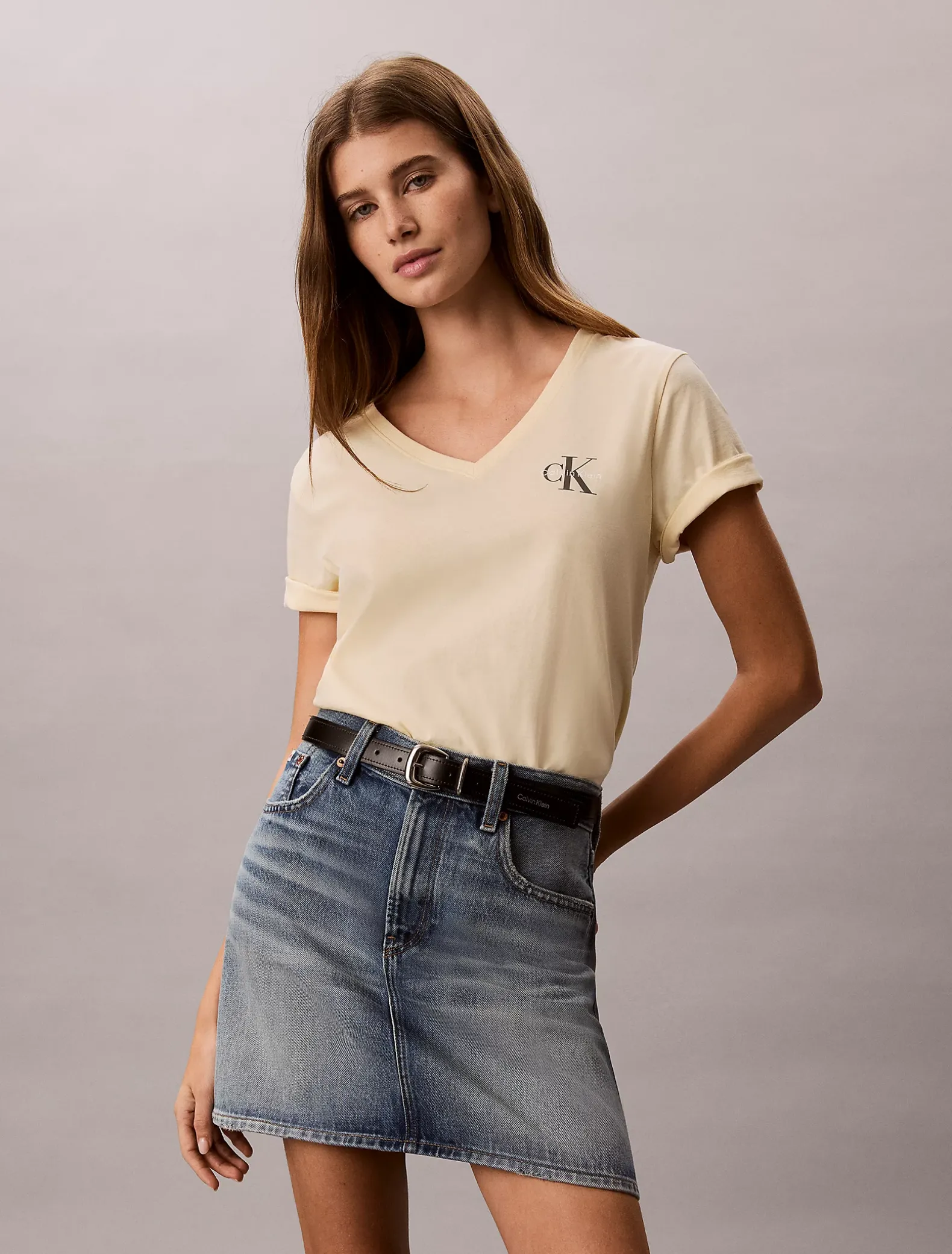 2-pack katoenen T-shirts met V-hals