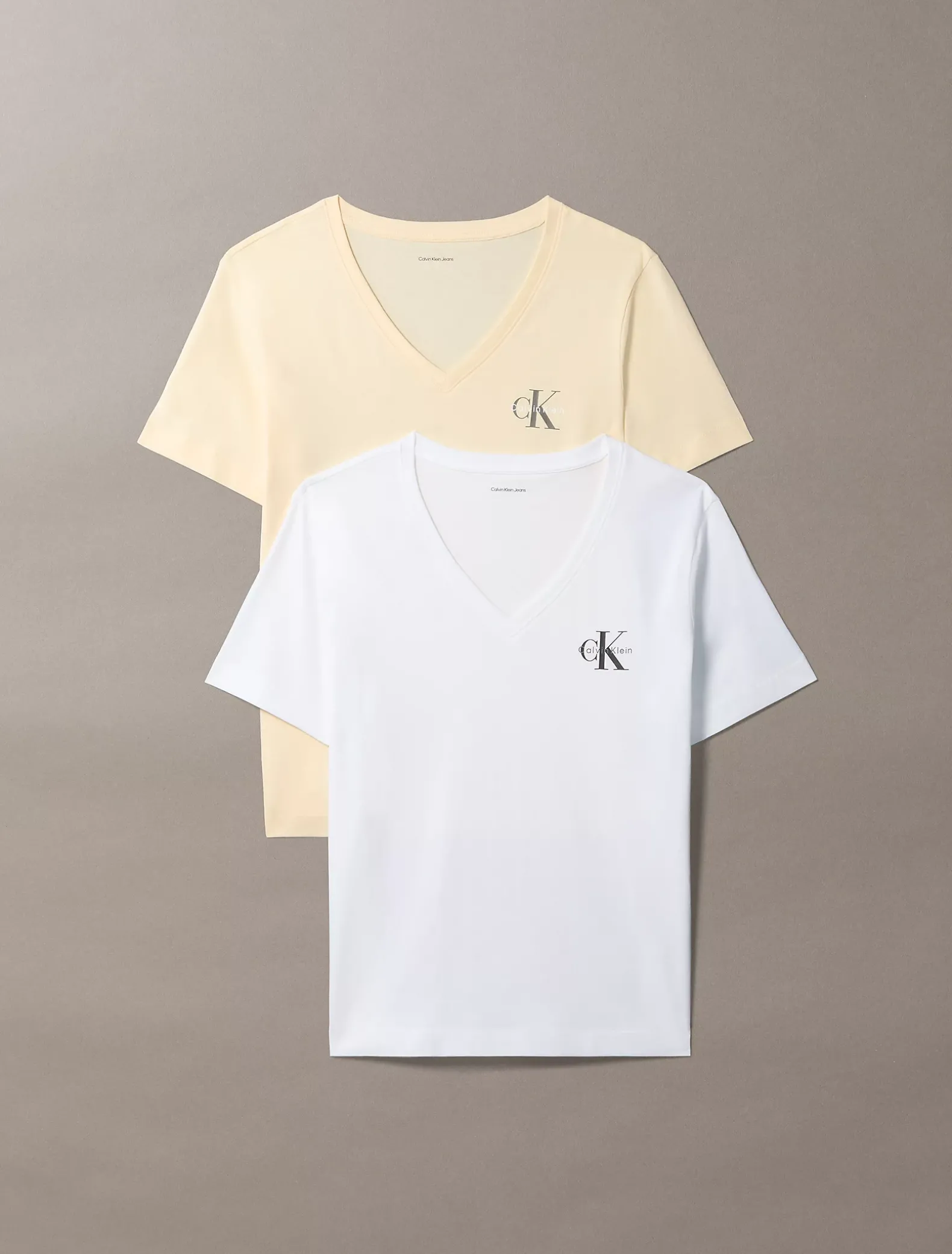 2-pack katoenen T-shirts met V-hals