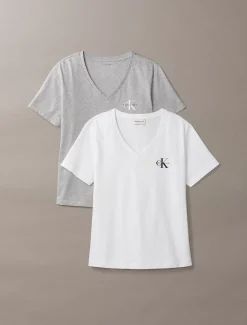 2-pack katoenen T-shirts met V-hals