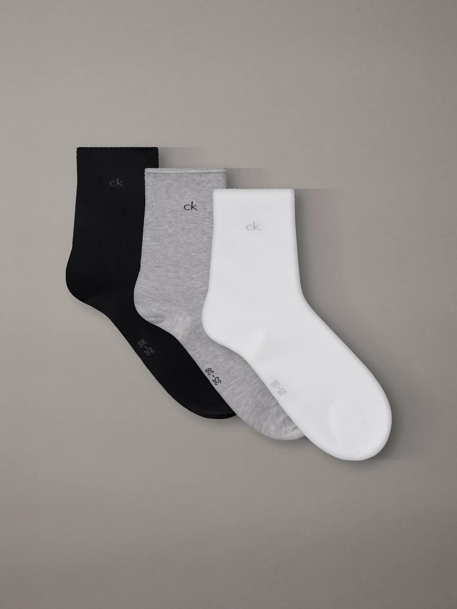 3-pack rolltop crewsokken van zacht katoen