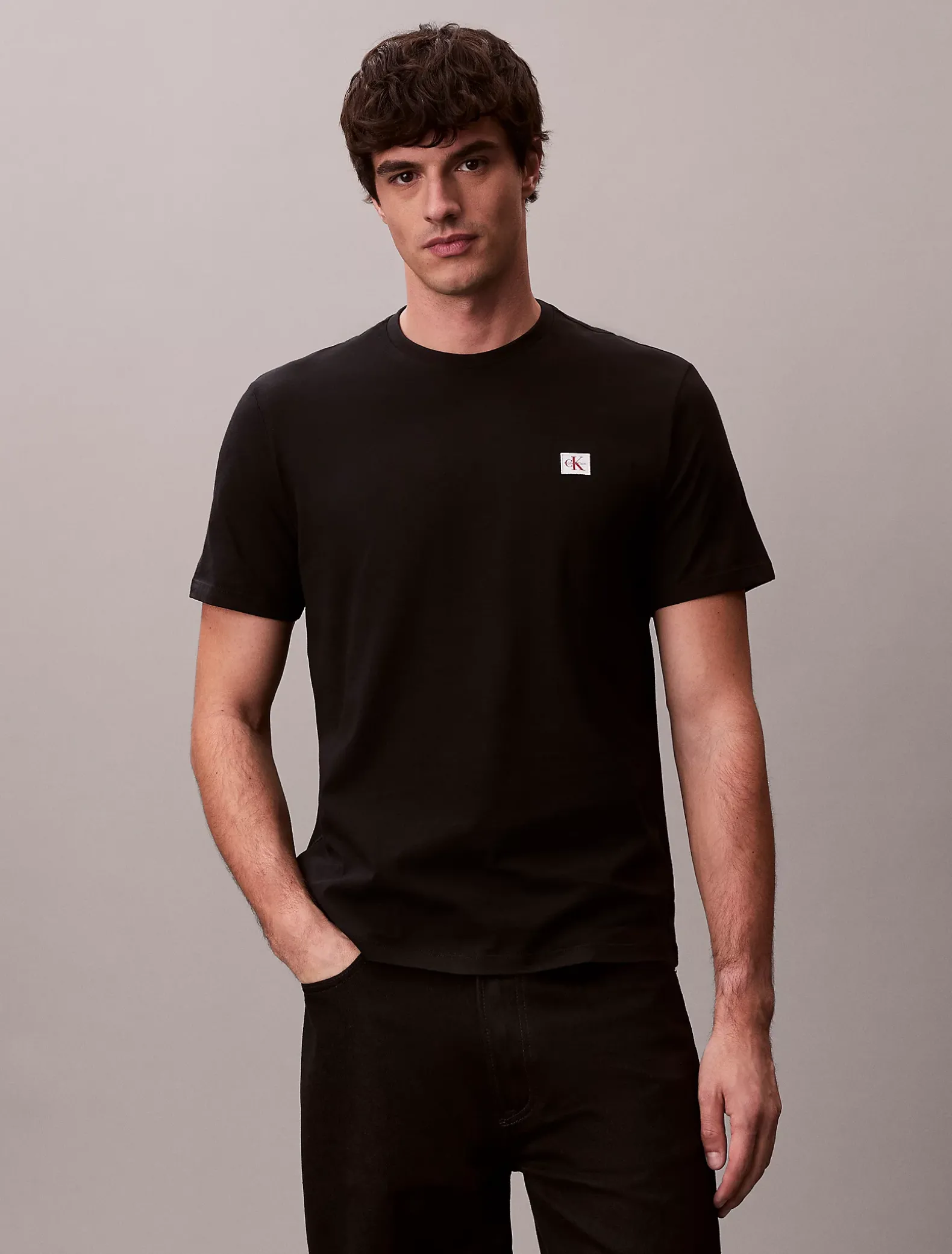 2-pack T-shirt van katoen met embleem