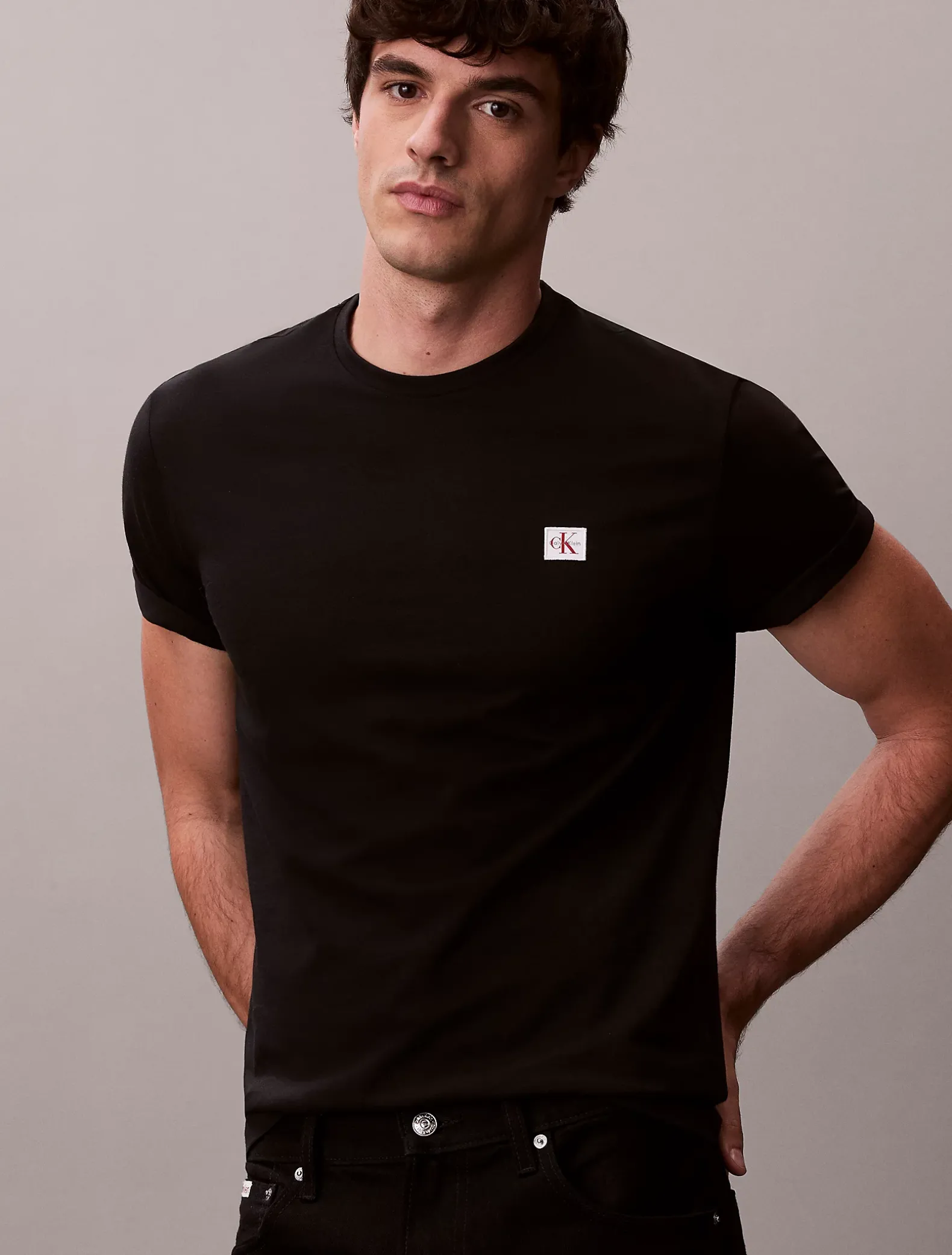 2-pack T-shirt van katoen met embleem