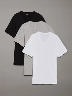 3-pack V-hals T-shirts - Icon Cotton Microfibre Stretch