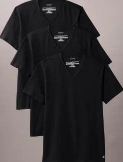 3-pack V-hals T-shirts - Icon Cotton Microfibre Stretch