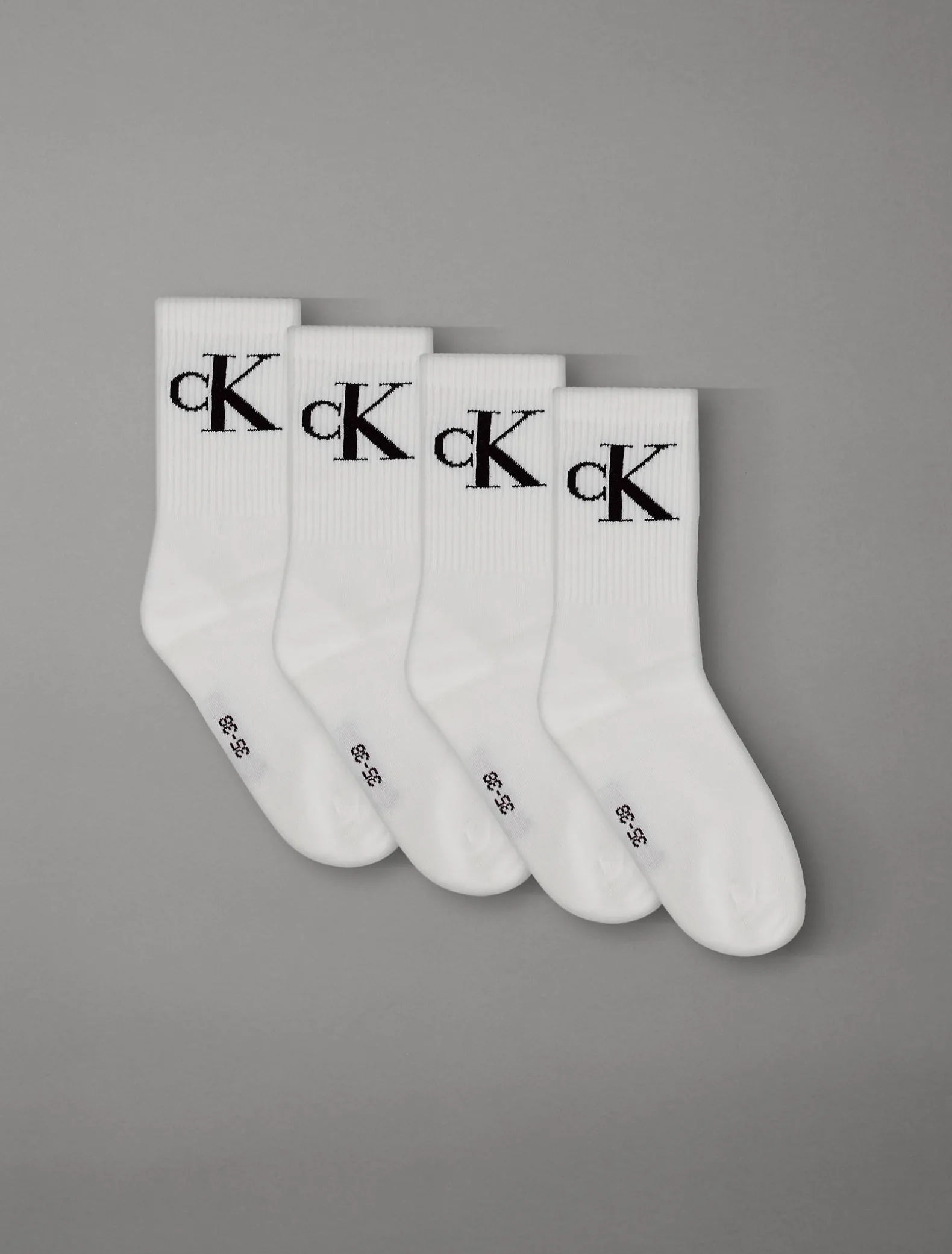 4-pack zachte katoenen crewsokken met logo