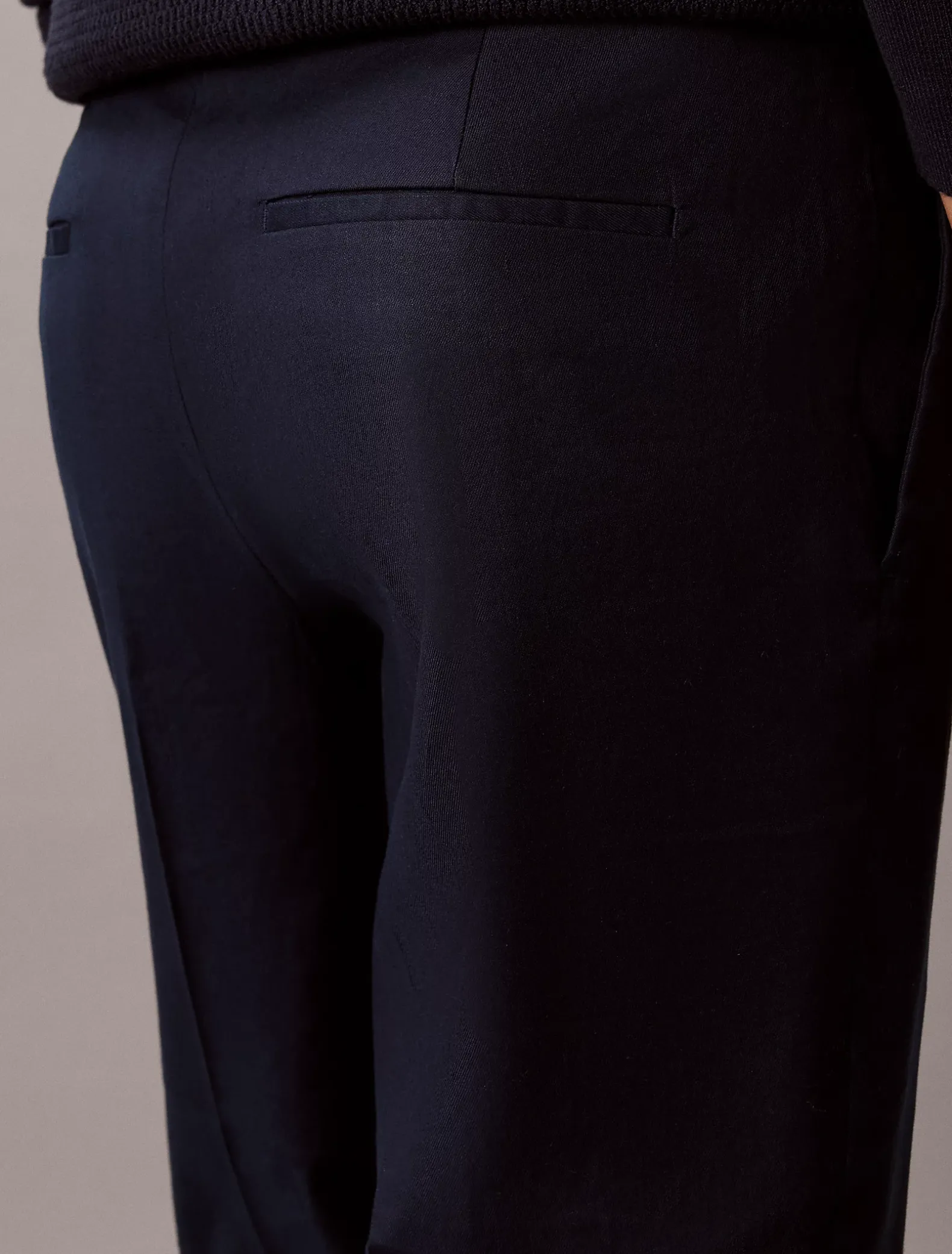 Pantalon met slim fit van linnenmix