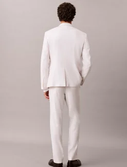 Pantalon met slim fit van linnenmix