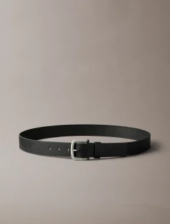 Pebbled riem met ronde gesp