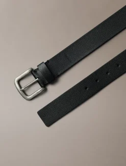 Pebbled riem met ronde gesp