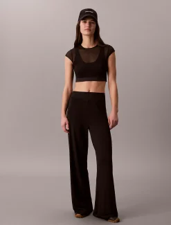 Performance broek met wijde pijpen