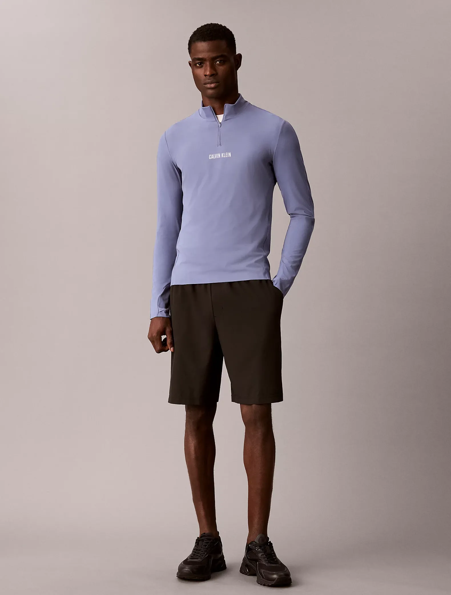 Performance T-shirt met lange mouwen en 1/4 rits
