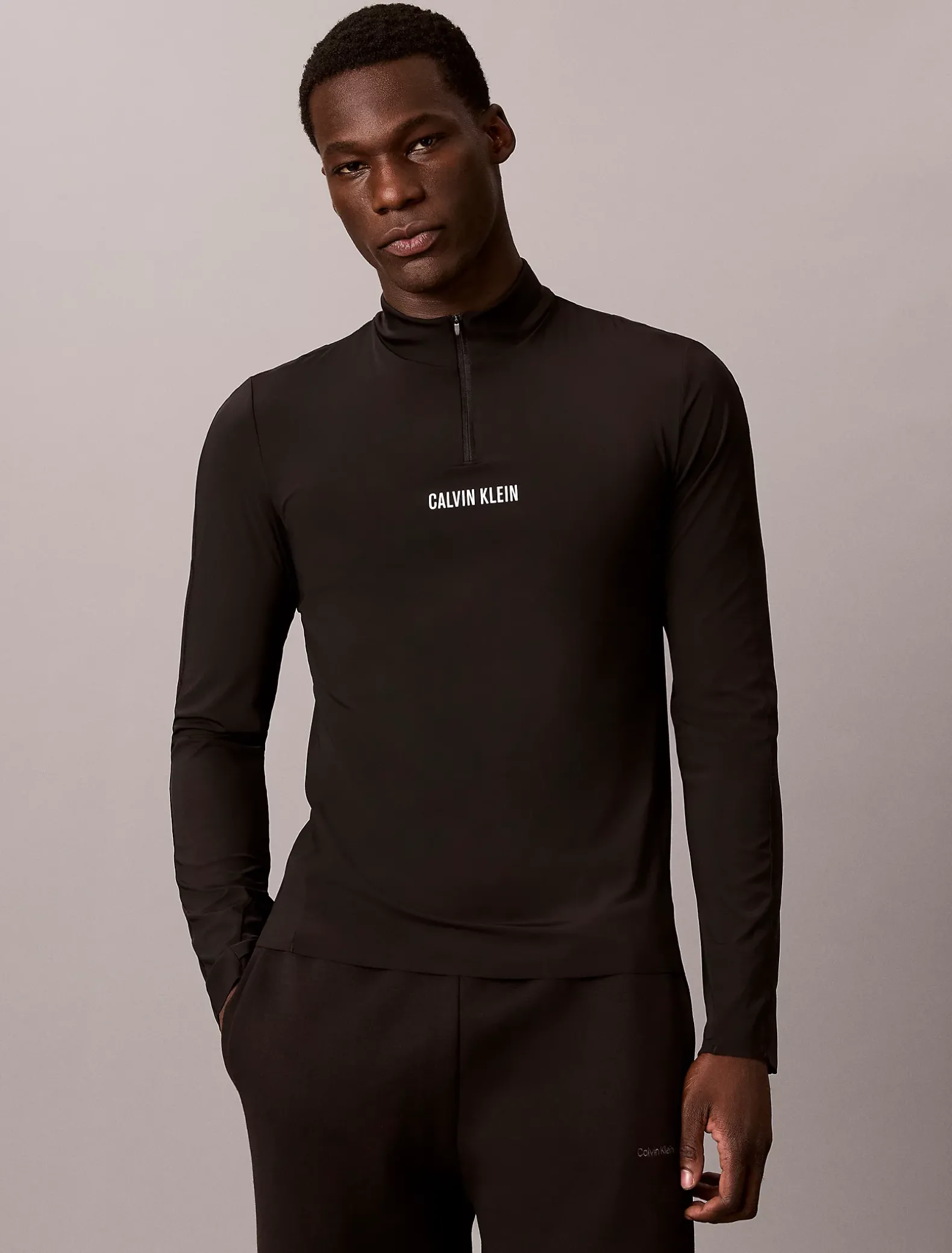 Performance T-shirt met lange mouwen en 1/4 rits
