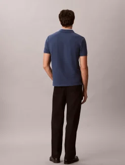Piqué poloshirt met contrasterende kraag