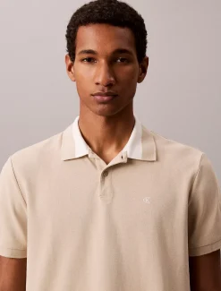 Piqué poloshirt met contrasterende kraag