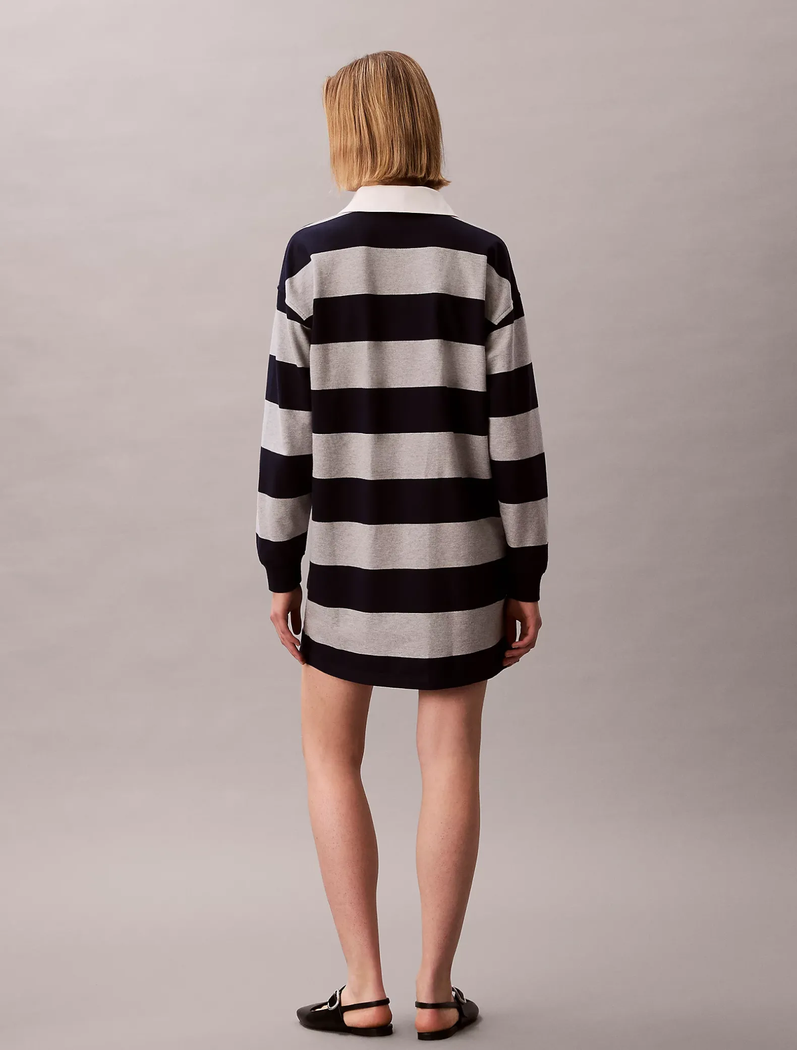 Polo mini-jurk met varsity streep