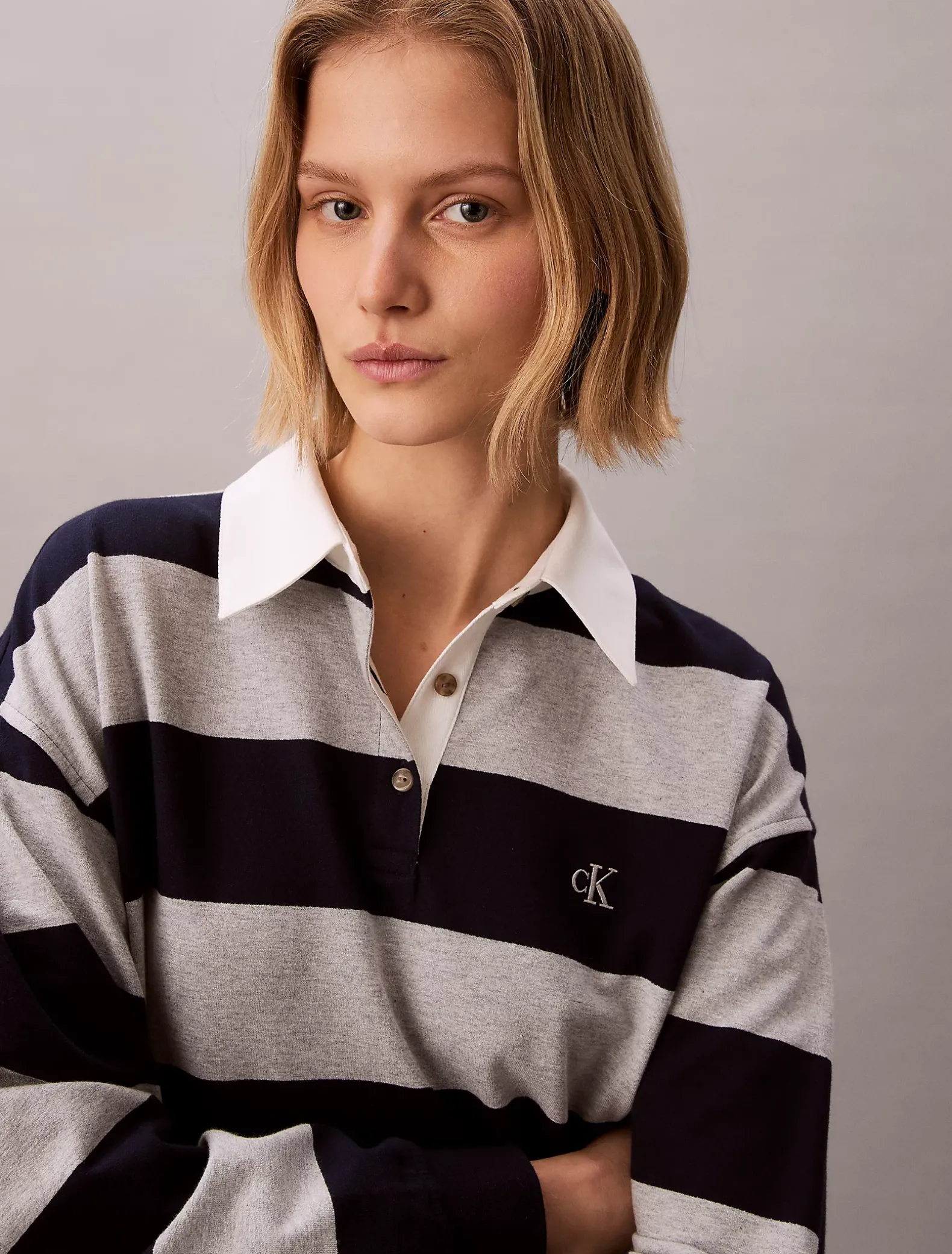 Polo mini-jurk met varsity streep