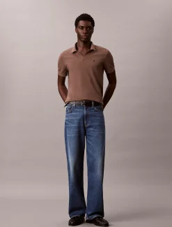 Poloshirt met open kraag van piquékatoen