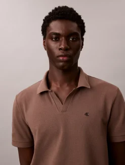 Poloshirt met open kraag van piquékatoen