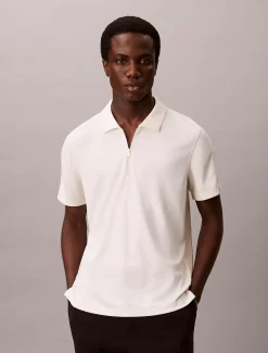 Poloshirt van stretch mesh met slim fit