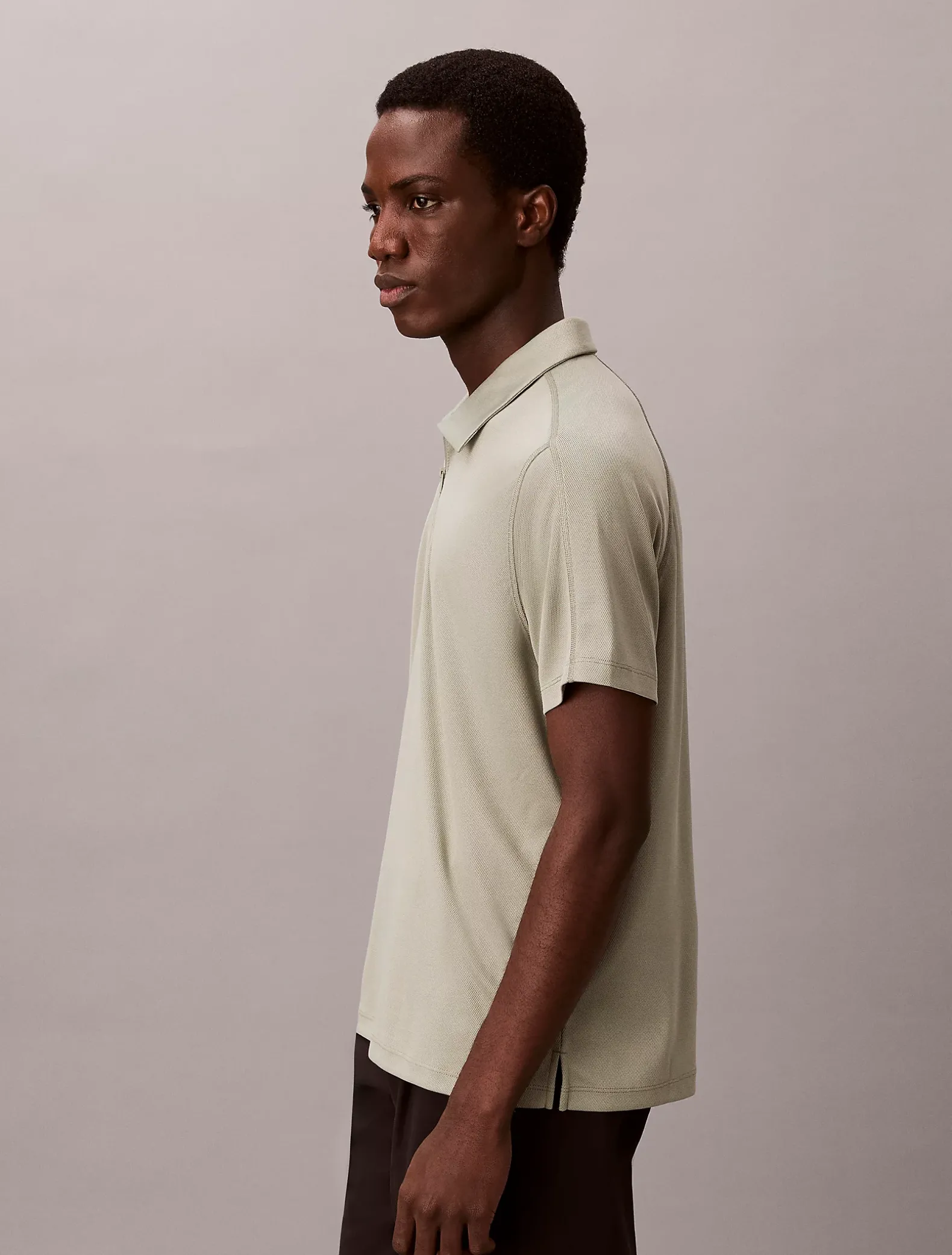 Poloshirt van stretch mesh met slim fit