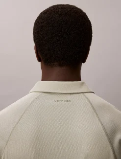 Poloshirt van stretch mesh met slim fit