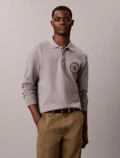 Polo sweatshirt met geborduurd logo