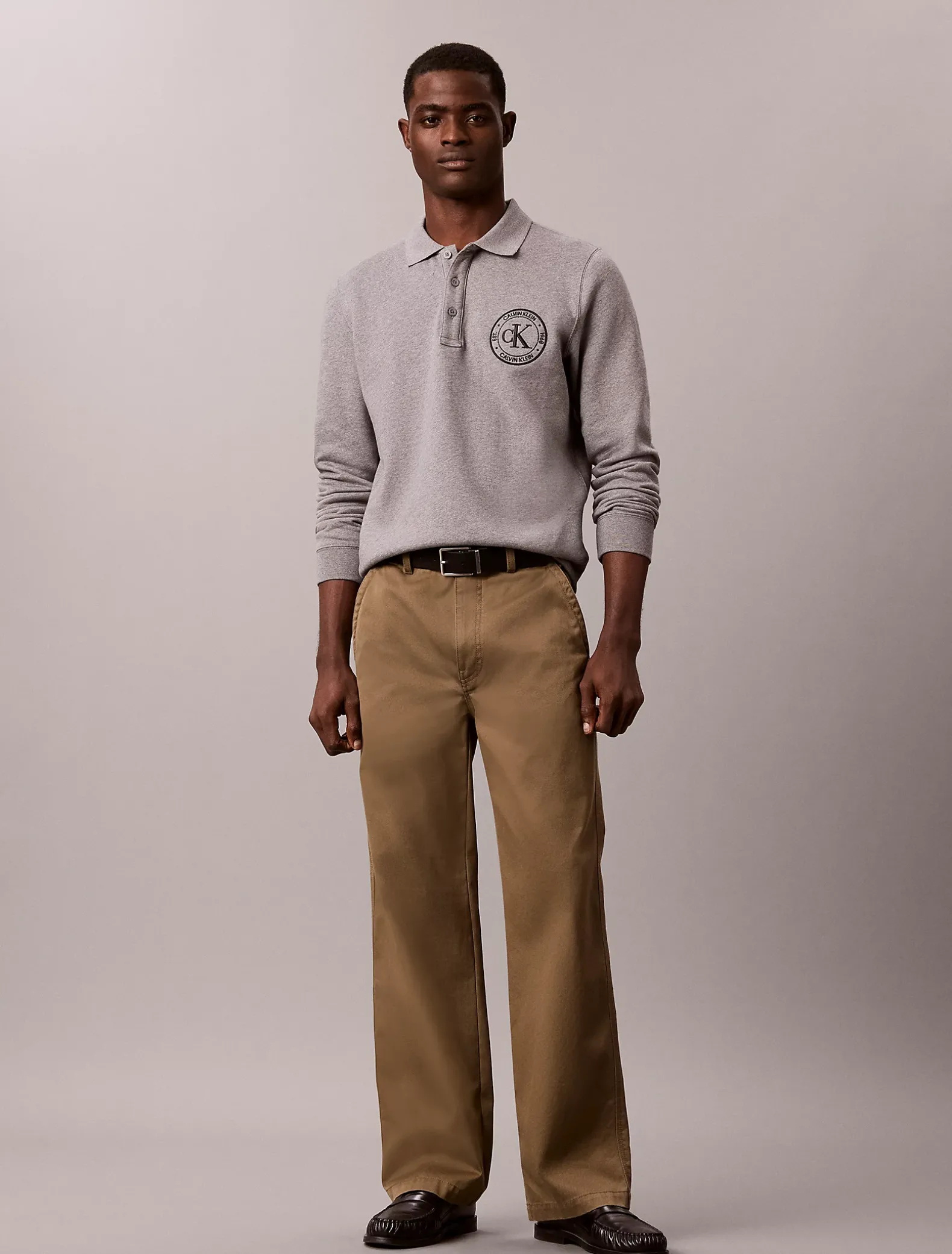Polo sweatshirt met geborduurd logo
