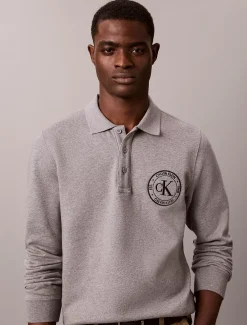 Polo sweatshirt met geborduurd logo