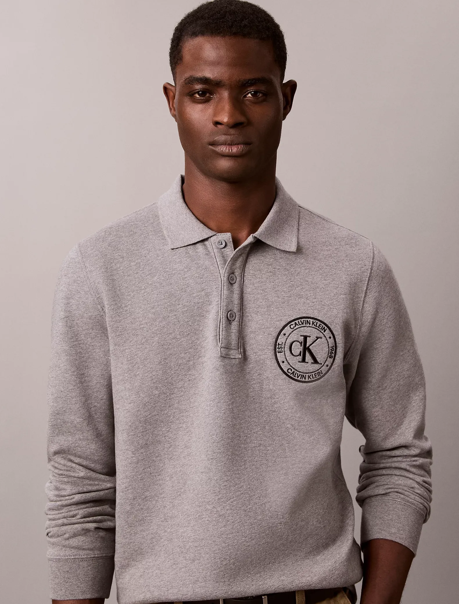 Polo sweatshirt met geborduurd logo