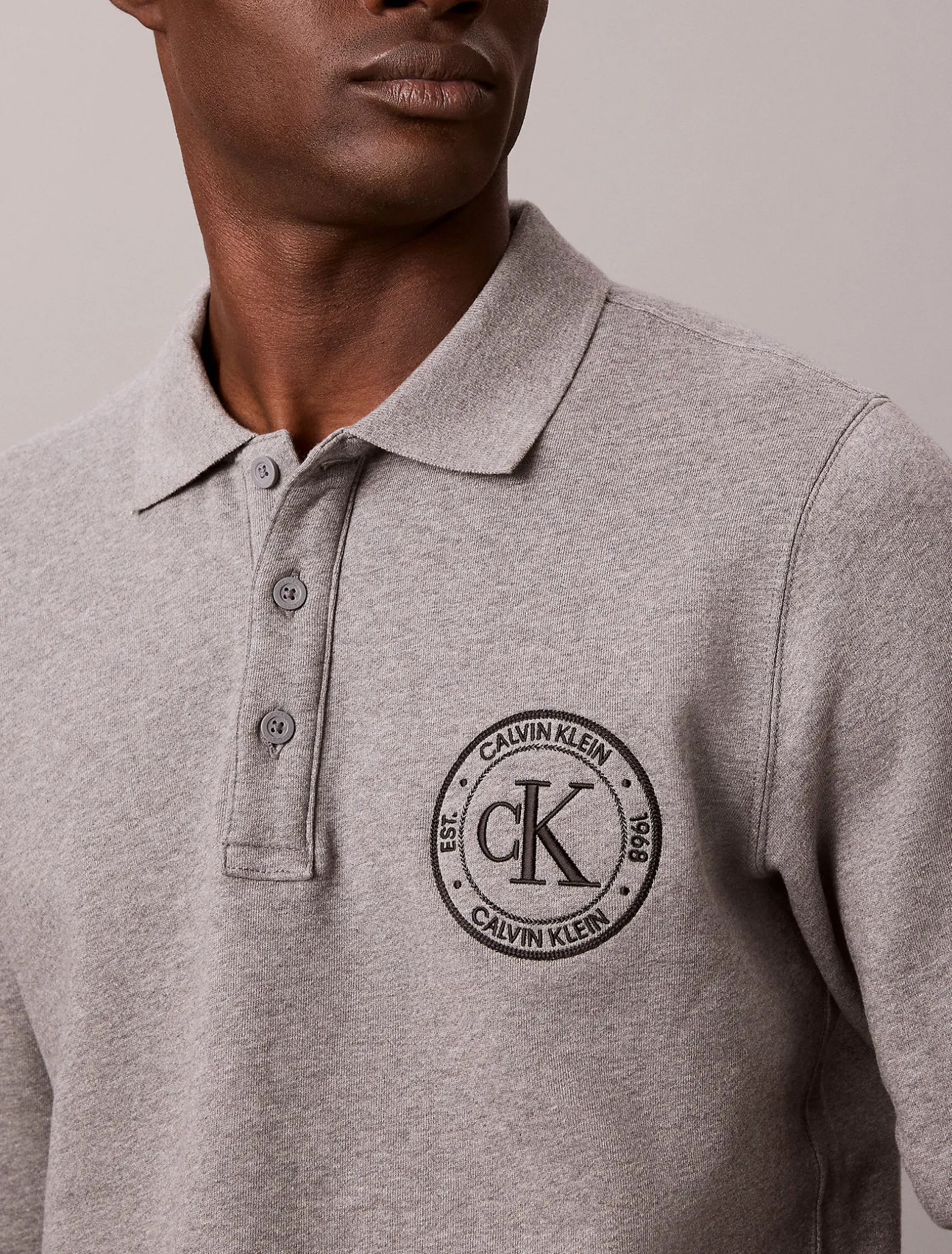 Polo sweatshirt met geborduurd logo