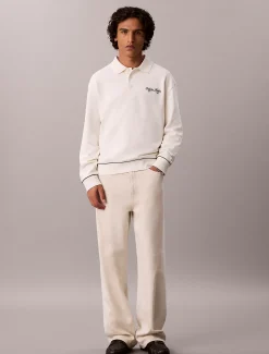 Polo sweatshirt met geborduurd logo