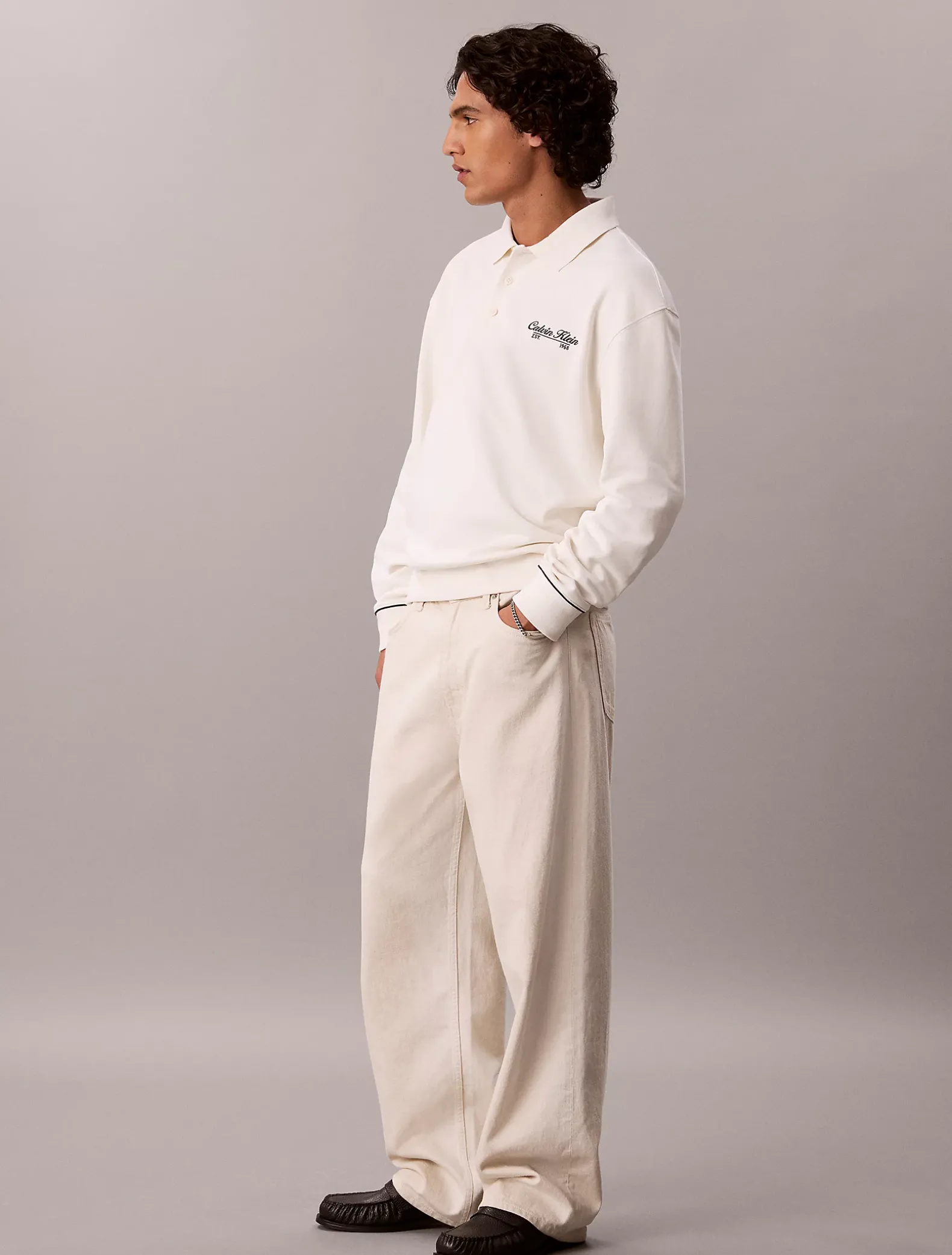 Polo sweatshirt met geborduurd logo