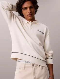 Polo sweatshirt met geborduurd logo