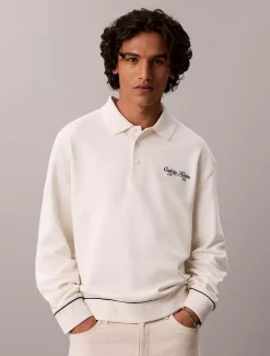 Polo sweatshirt met geborduurd logo