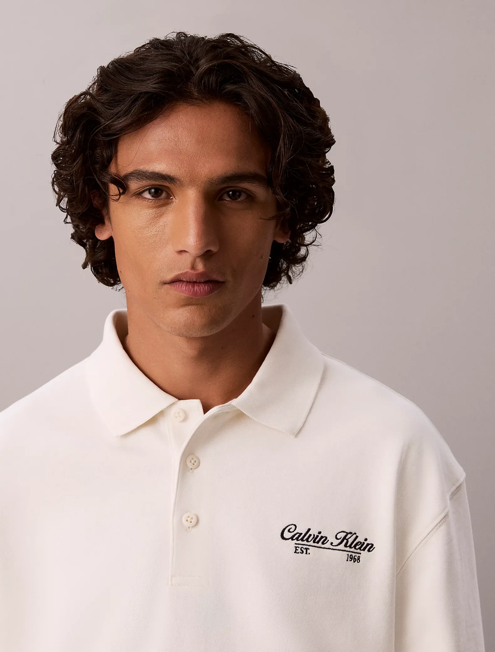 Polo sweatshirt met geborduurd logo