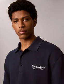 Polo sweatshirt met geborduurd logo