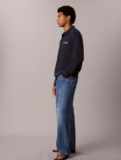 Polo sweatshirt met geborduurd logo