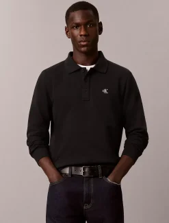 Polo sweatshirt van badstofkatoen