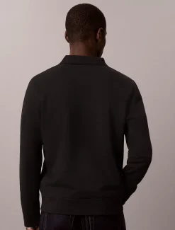 Polo sweatshirt van badstofkatoen