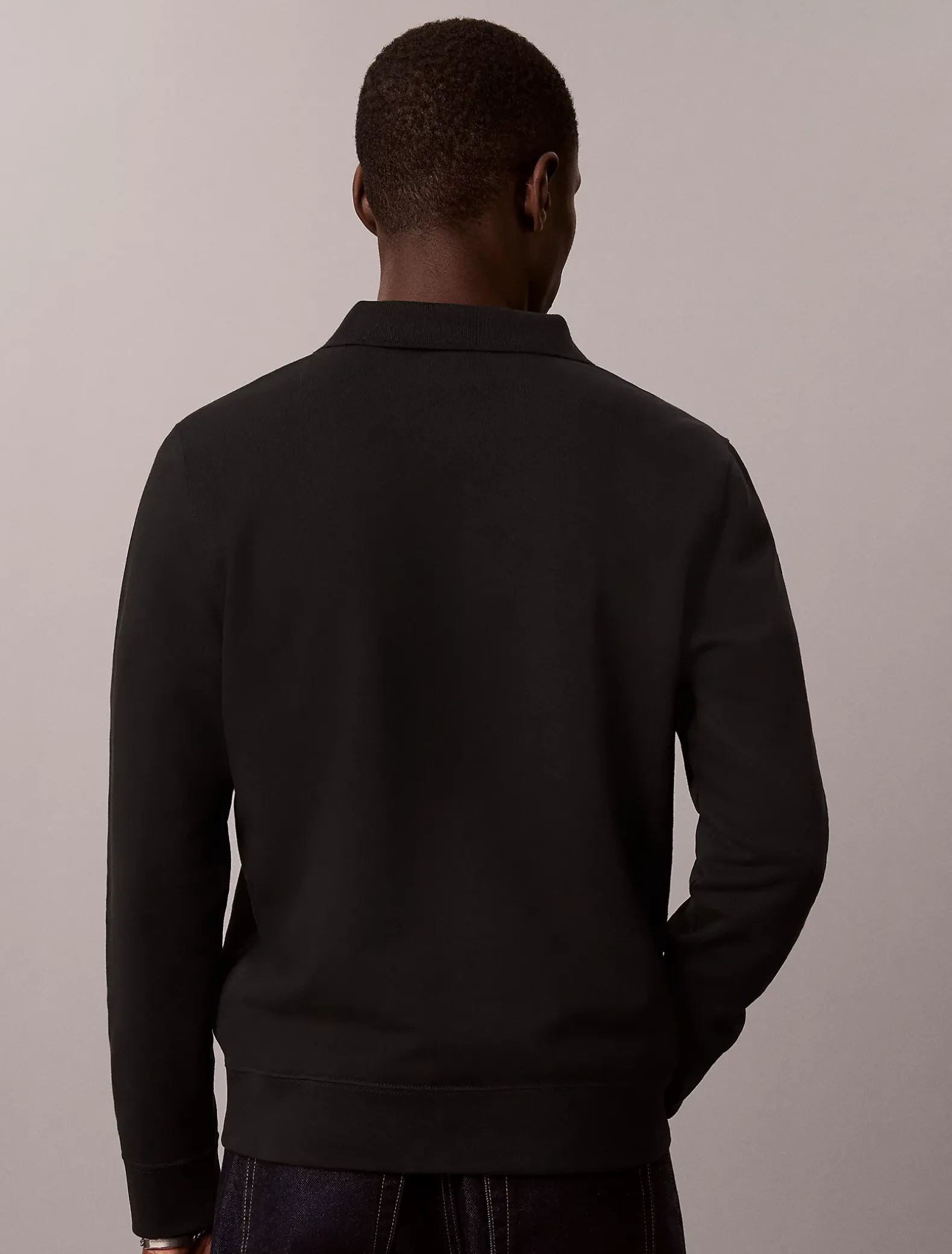 Polo sweatshirt van badstofkatoen