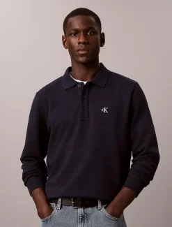 Polo sweatshirt van badstofkatoen