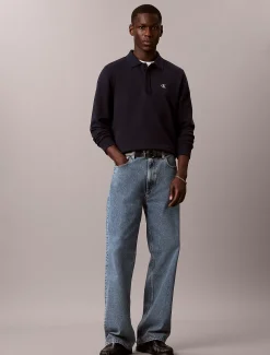 Polo sweatshirt van badstofkatoen
