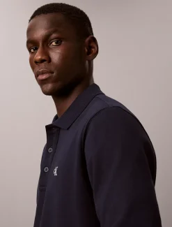 Polo sweatshirt van badstofkatoen