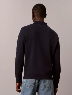 Polo sweatshirt van badstofkatoen
