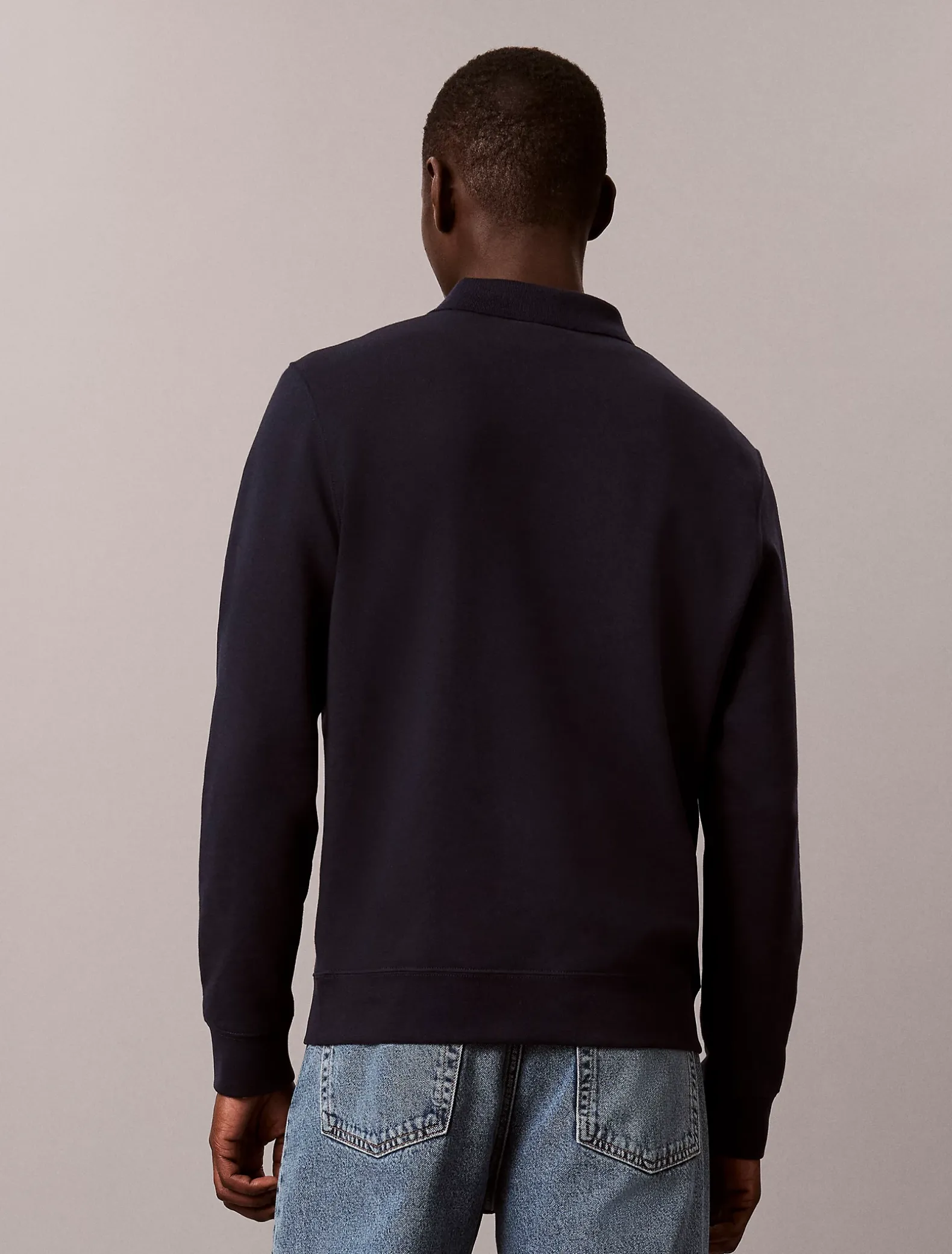 Polo sweatshirt van badstofkatoen